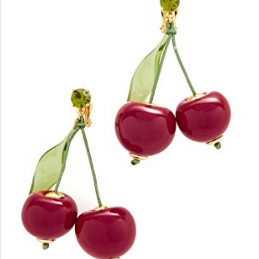Cherry clip-on earrings.
